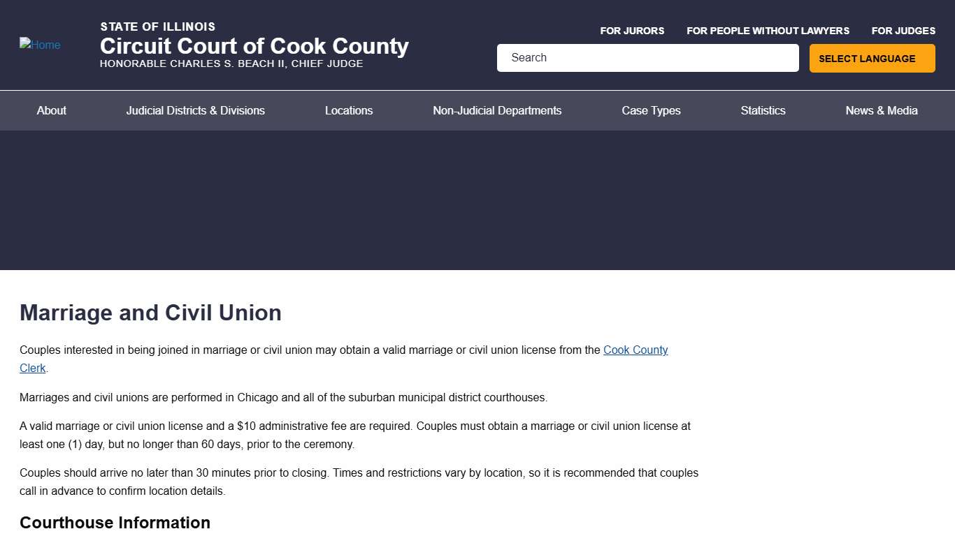Marriage and Civil Union | Circuit Court of Cook County